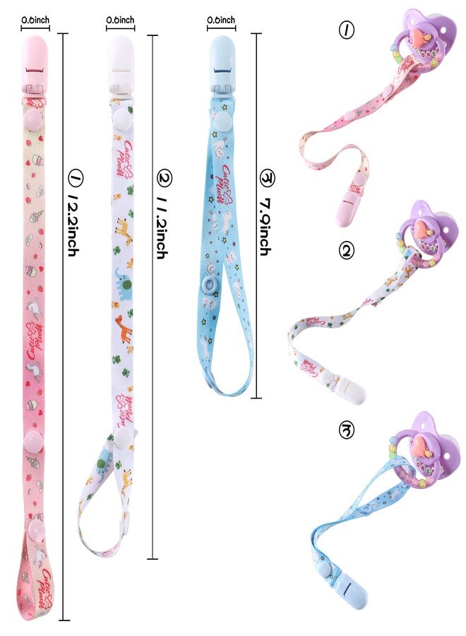 CutiePlusU Adult Size Pacifier Clips 3 Pack-Unicorns, Rainbow Cats and Giraffes - Image 4
